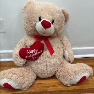 Valentine's Day Teddy Bear with Red Accents